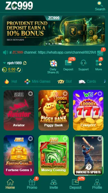 ZC999 Game Home Screen
